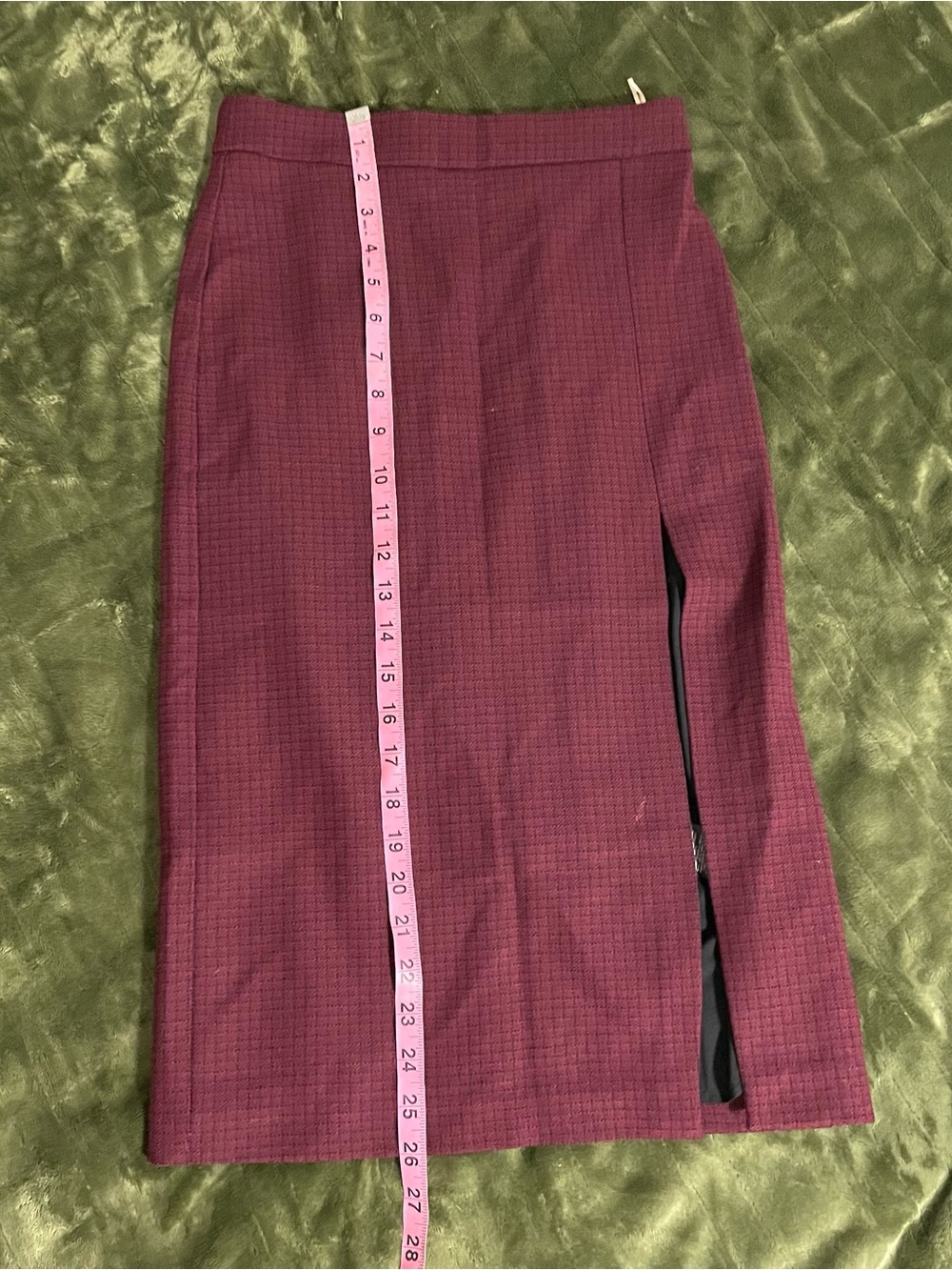 Women's Plum Pencil Skirt with Side Slit